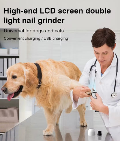 PAWSTORIA™ ELECTIC PET NAIL GRINDER LED LIGHT CAT DOGS NAIL CLIPPERS